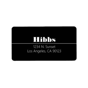 Simple Classy Black White Surname Return Address Label