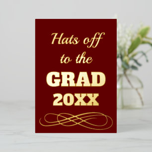 Simple Classy Burgundy Hats Off to the Grad  