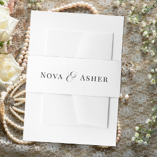 Simple Classy Elegant Modern Classic Traditional Invitation Belly Band