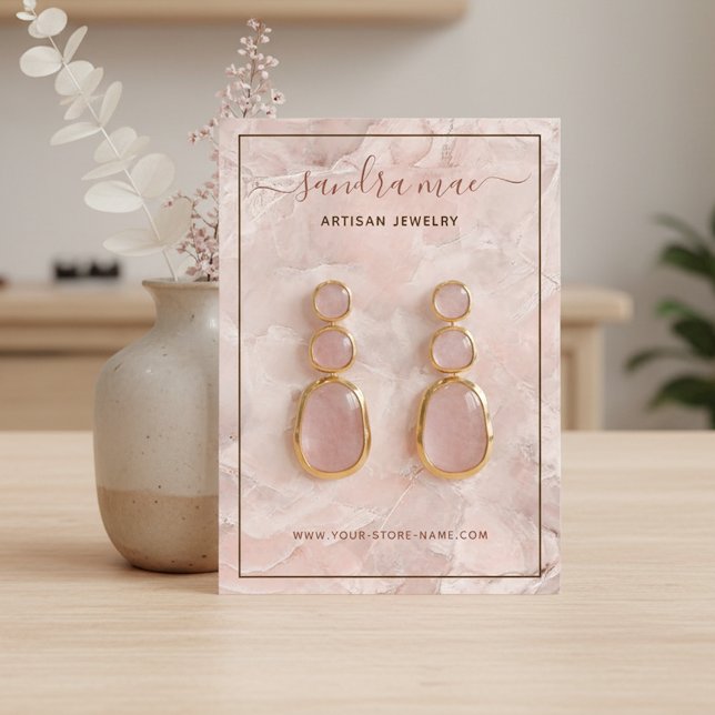 Simple Classy Marbled Earring Jewelry Display Card (Creator Uploaded)