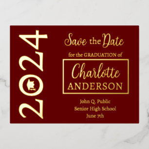 Simple Classy Maroon 2024 Graduation Announcement