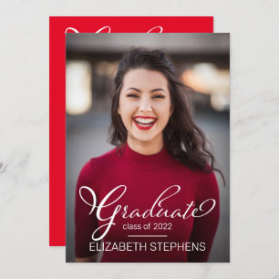 Simple Classy Script Graduate Photo Grad Party  An Announcement