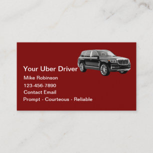 Simple Classy Uber Driver Ride Hailing Business Card