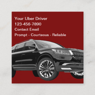 Simple Classy Uber Driver Taxi Business Cards