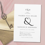 Simple & Classy Wedding Invitation<br><div class="desc">Are you looking for a classic black and white wedding invitation? Check out this Simple & Classy Wedding Invitation. It features beautiful black and white typography with a chic and classy ampersand as a focal point. You can edit your wedding details very easily in the template fields, or even choose...</div>