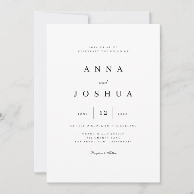 Simple & Classy Wedding Invitation (Front)