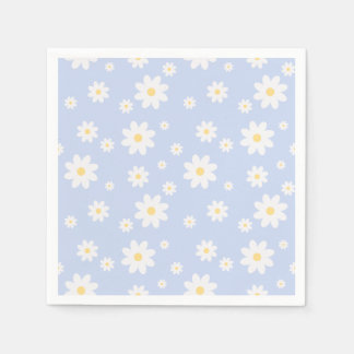 Simple Classy White Daisy Floral Napkin