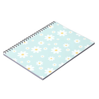 Simple Classy White Daisy Floral Notebook