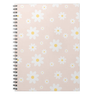 Simple Classy White Daisy Floral Notebook