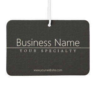 Simple Classy White Text on Black Car Air Freshener