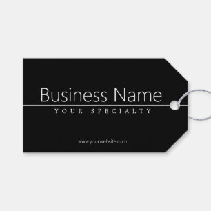 Simple Classy White Text on Black Gift Tags