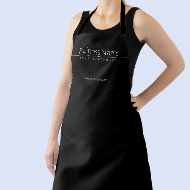 Simple Classy White Text on Black (or diy) Apron (Creator Uploaded)