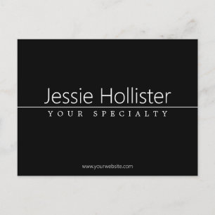 Simple Classy White Text on Black Postcard