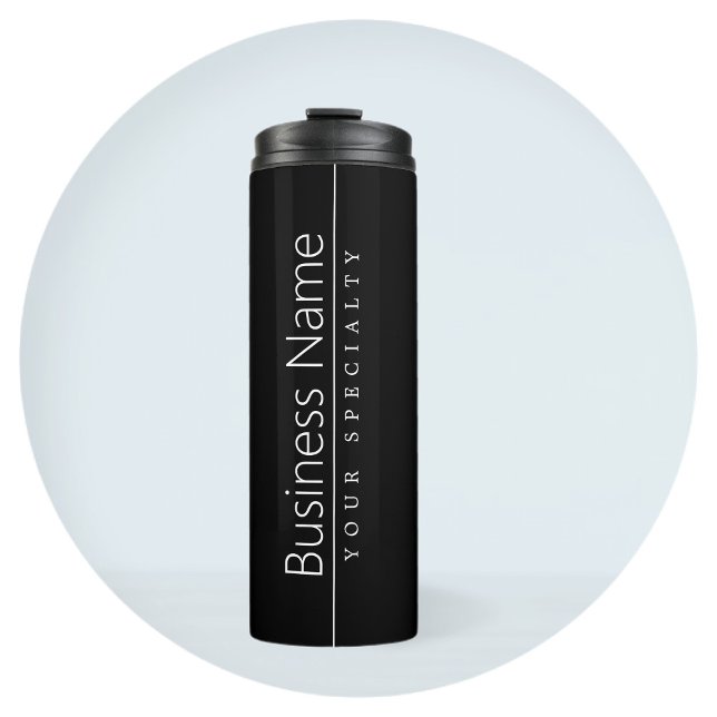 Simple Classy White Text on Black Thermal Tumbler (Creator Uploaded)