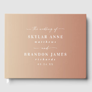 Simple Clay Terra Cotta & Yellow Ombre Wedding Guest Book