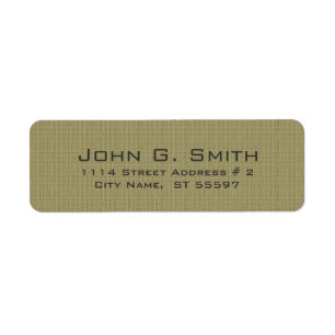 Simple Clean Beige Linen Burlap Texture Return Address Label