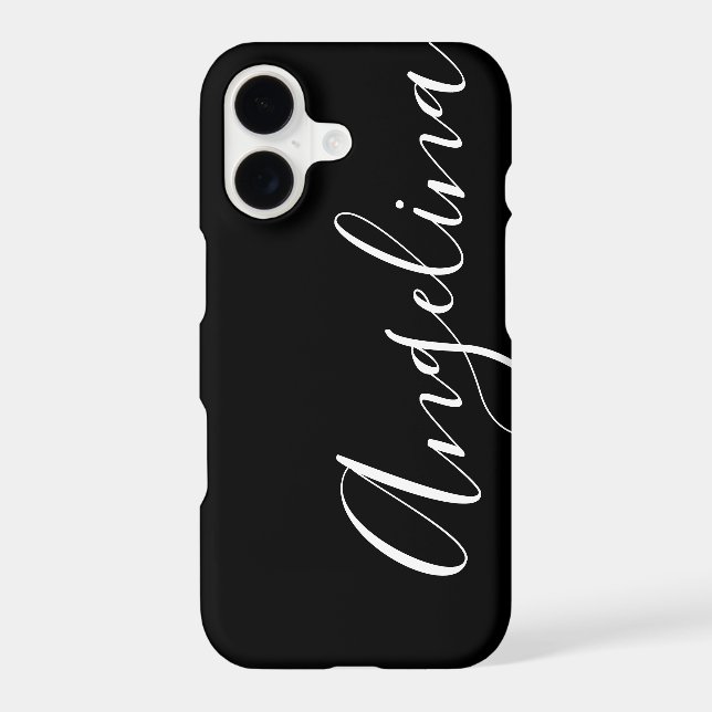 Simple Clean Black White Script Name (Back)