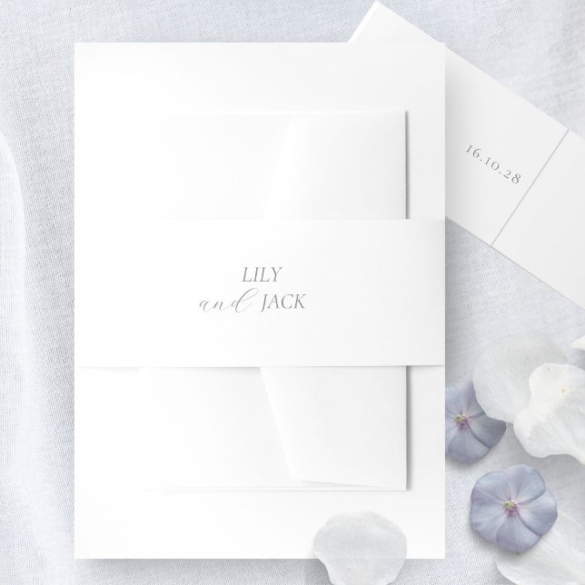 Simple Clean Chic White Hydrangea Wedding Invitation Belly Band (Creator Uploaded)