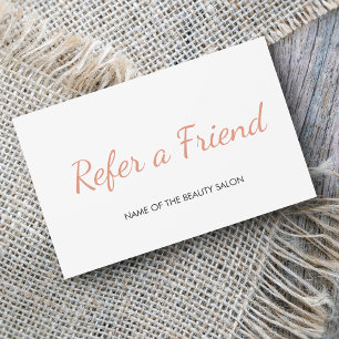 Simple Clean Discount Reward Salon Referral Card 