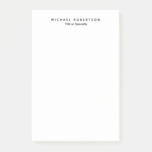 Simple Clean Elegant Modern Minimalist Black White Post-it Notes