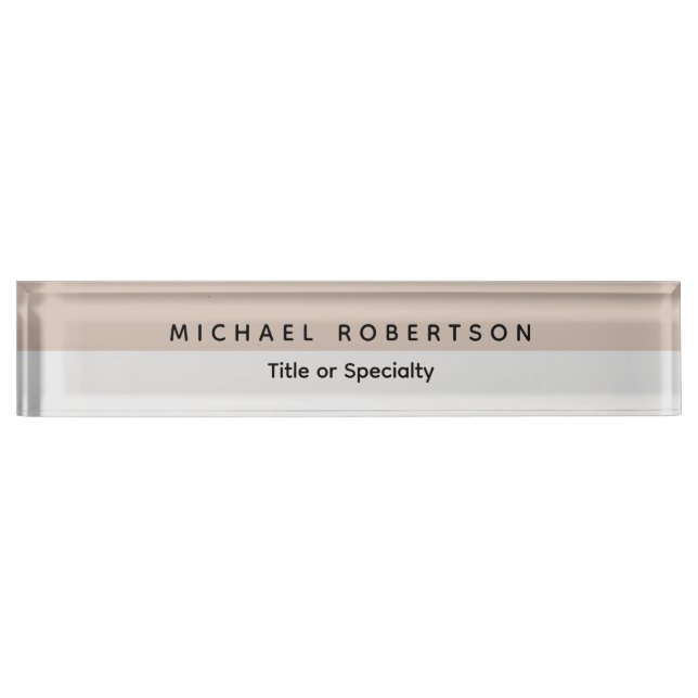 Simple Clean Elegant Modern Minimalist  Desk Name Nameplate (Front)