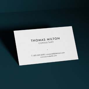 Simple Clean Elegant White Consultant Business Card