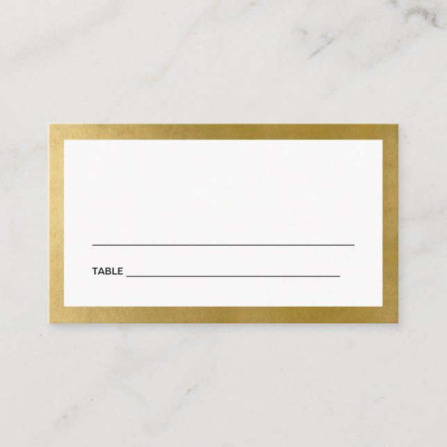 SIMPLE CLEAN FAUX GOLD BAR BAT MITZVAH PLACE CARDS (Front)