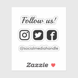 Simple Clean Follow Us Social Media Icons