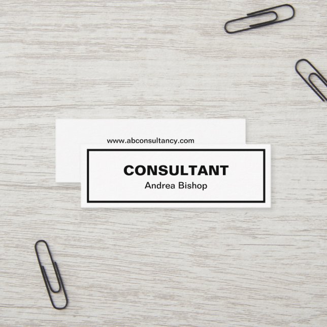 Simple Clean Frame Classic Mini Business Card (Front/Back In Situ)
