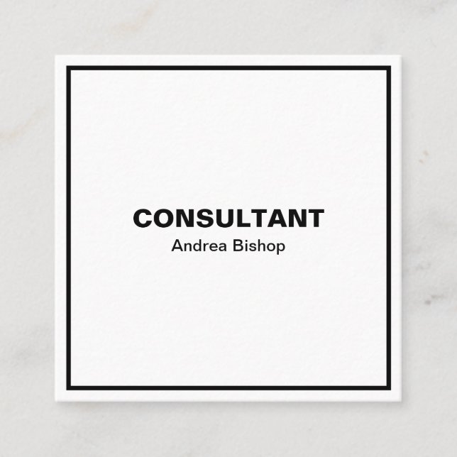 Simple Clean Frame Classic Square Business Card (Front)