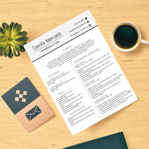 Simple Clean Grey White Executive Resume Template Custom Letterhead