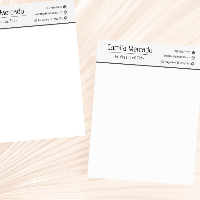 Simple Clean Grey White Executive Template Custom Letterhead (Creator Uploaded)