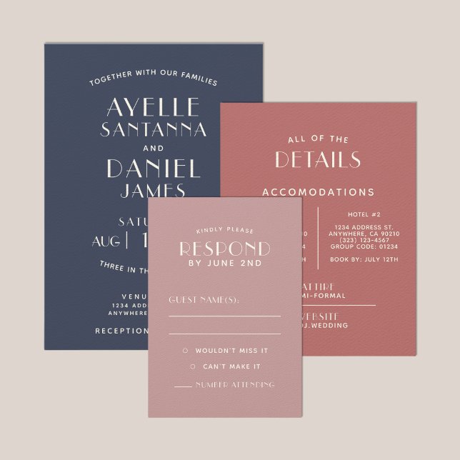 Simple Clean Minimal Blush Ecru Wedding RSVP Cards (Creator Uploaded)