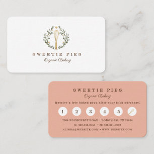 Simple, Clean & Minimal Style Bakery Whisk Logo Loyalty Card