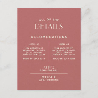 Simple + Clean Minimal Wedding Details Enclosure Card