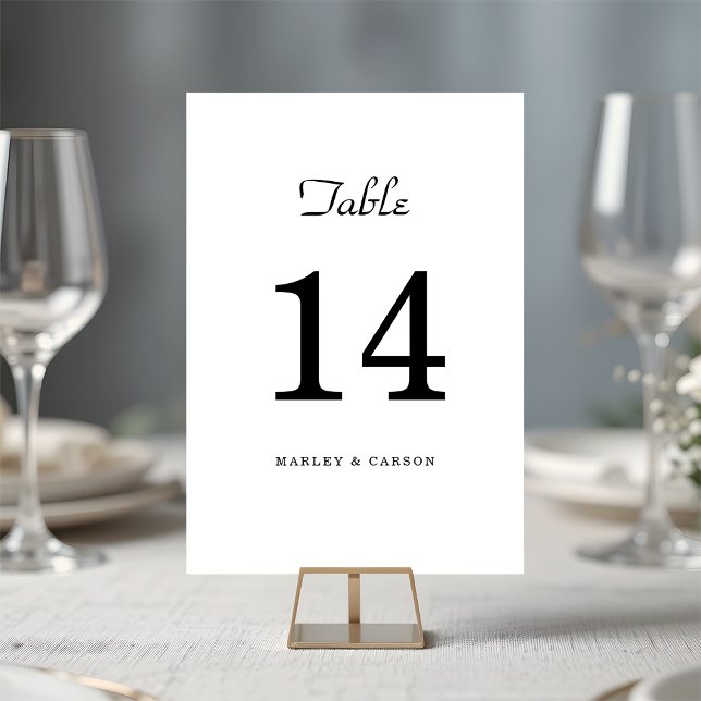 Simple Clean Minimalist Wedding Table Number (Creator Uploaded)