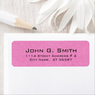 Simple Clean Pink Linen Burlap Texture Label Return Address Label