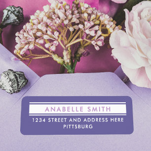 Simple Clean Purple White Return Address Typo Label