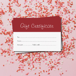 Simple Clean Red White Beauty Gift Certificate