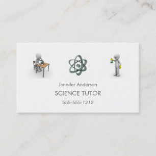 Simple Clean Science Math Tutor Photo Collage Business Card