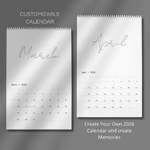 Simple Clean Typography Design Calendar