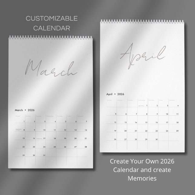Simple Clean Typography Design Calendar (Creator Uploaded)