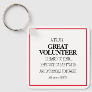 Simple clean volunteer appreciation keychain gift
