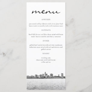 Simple Cleveland Skyline Menu Cards
