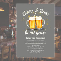 Simple Clinging Glasses Cheers Beers to 40 Years