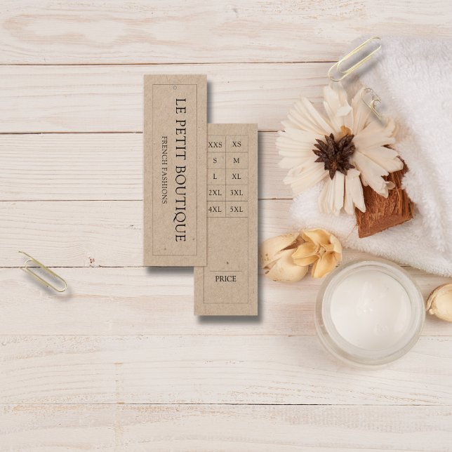 Simple  Clothing Size Chart Kraft Swing Price Tag  (Creator Uploaded)