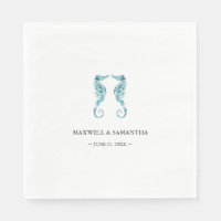 Simple Coastal Beach Personalised Seahorses