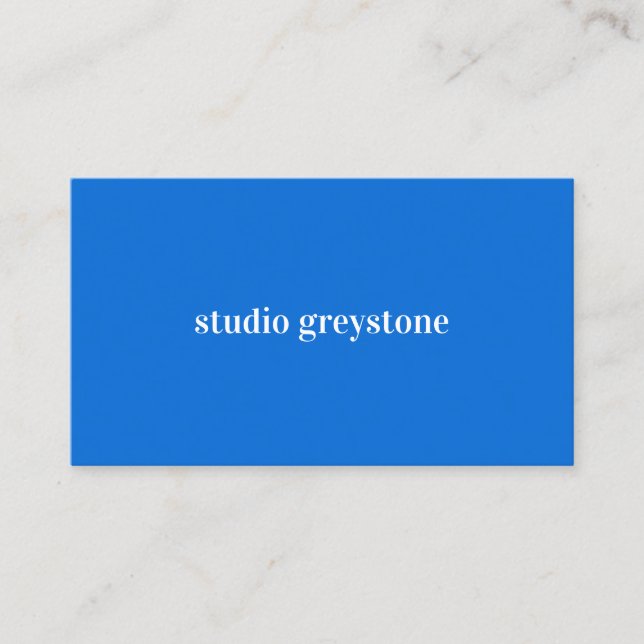 Simple Cobalt Blue Modern Name Social Media Icons Business Card (Front)