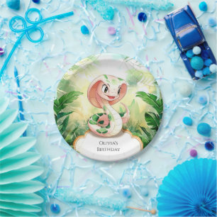 Simple Cobra Snake Birthday Paper Plate