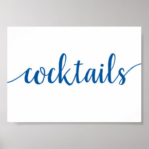 Simple Cocktails French Blue Any Event Bar Sign